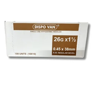 dispo van hypodermic needle 26g1.5 inch 100 units pack surginatal.com